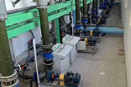 KCP系列單級離心泵在汕頭市潮陽區紡織印染水處理中心使用現場